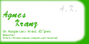 agnes kranz business card